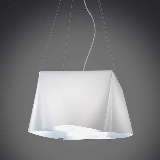 Lustre suspension WANDA à cinq lumières en Polilux Blanc diamètre 59x h31 cm