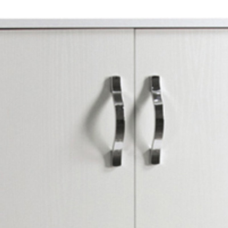 Meuble à chaussures polyvalent blanc en bois mélaminé 2 portes h130x71x38