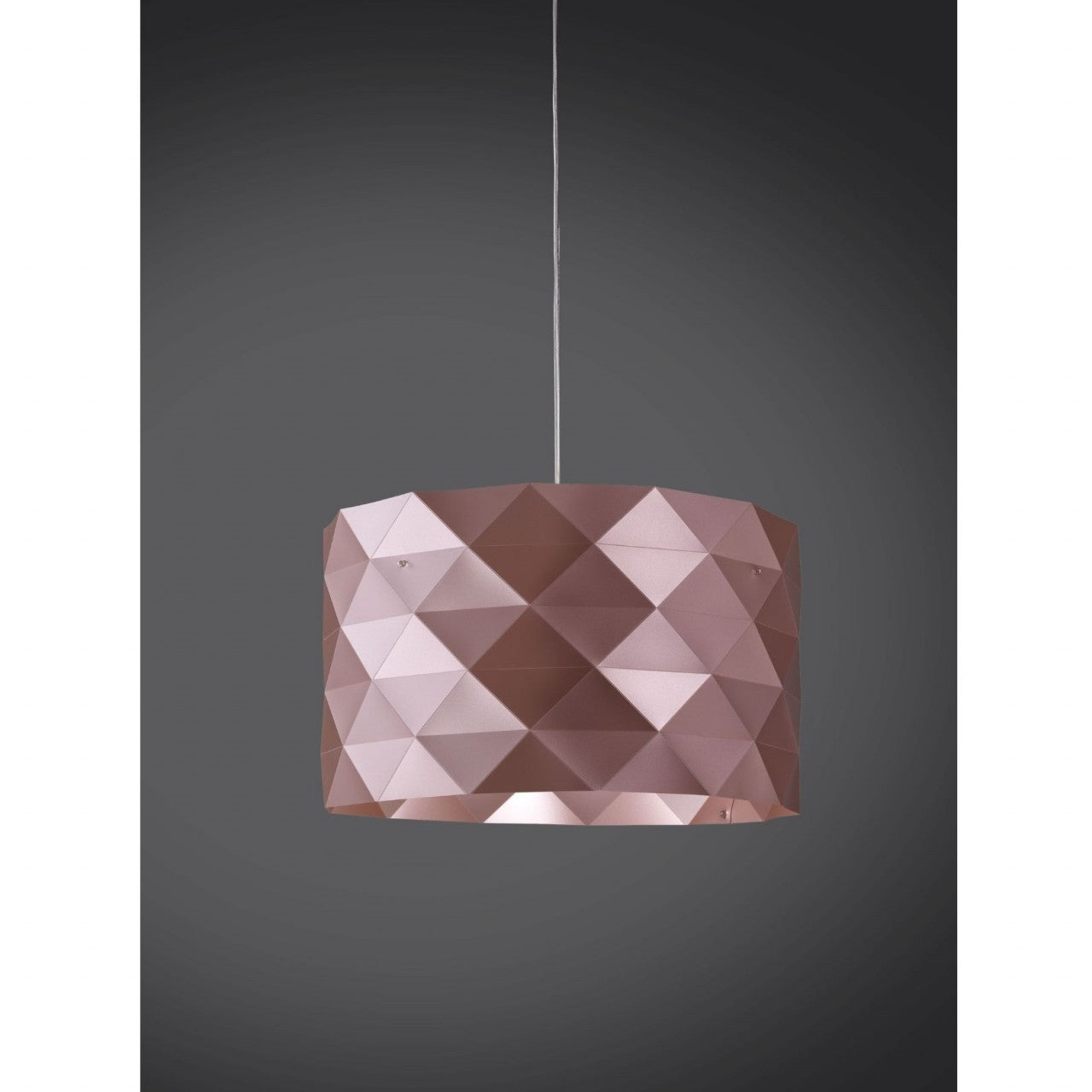 Suspension en métal rose 5 lumières en métal chromé Cm. 40x25h