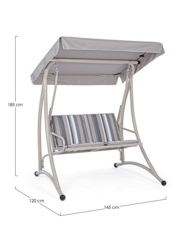 Balançoire deux places en acier Ivoire GRELY 145x120x h185 cm