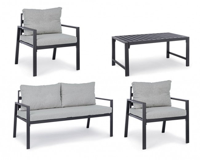 Salon de jardin anthracite avec coussins déhoussables