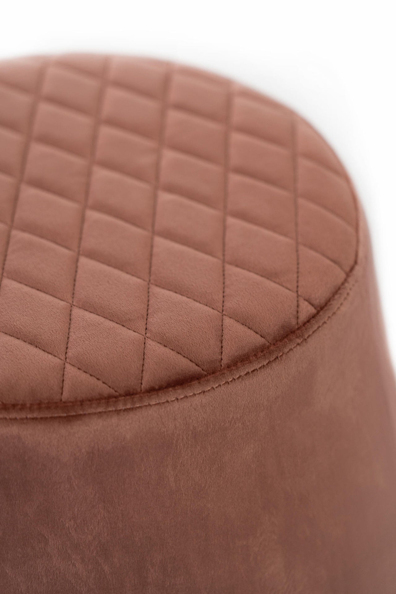 Pouf velours métal vieux rose 46,5 x 46,5 xh 33 cm