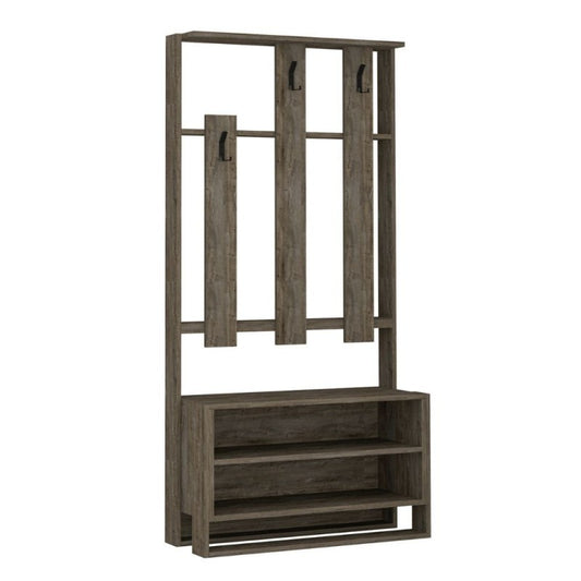 Meuble d'entrée Chester en noyer 90x36xh 180 cm