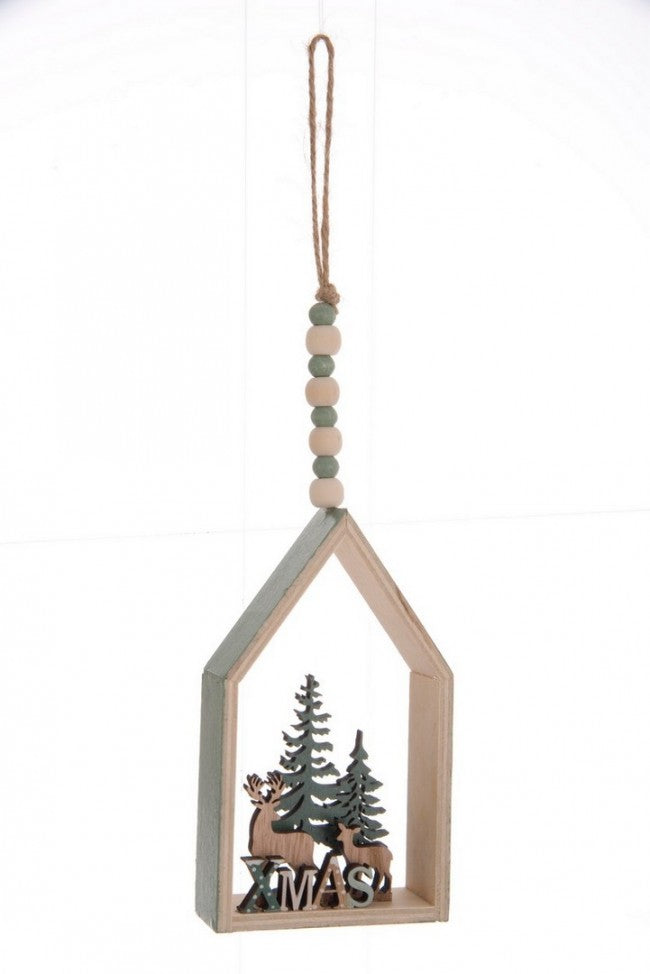 12x pendentif maison de renne naturel