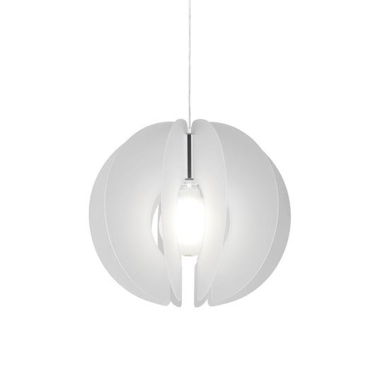 Lampe à Suspension Sirio en Métal Chromé Satiné Cm. 40x40h