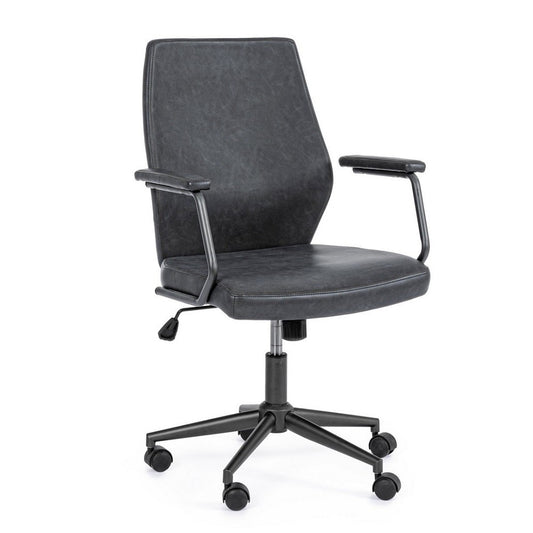 Fauteuil de bureau Jamie en éco-cuir noir 67 x 58 x 93 cm