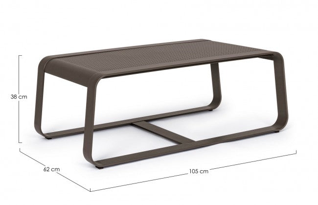 Table basse en aluminium de style industriel 105x62 cm