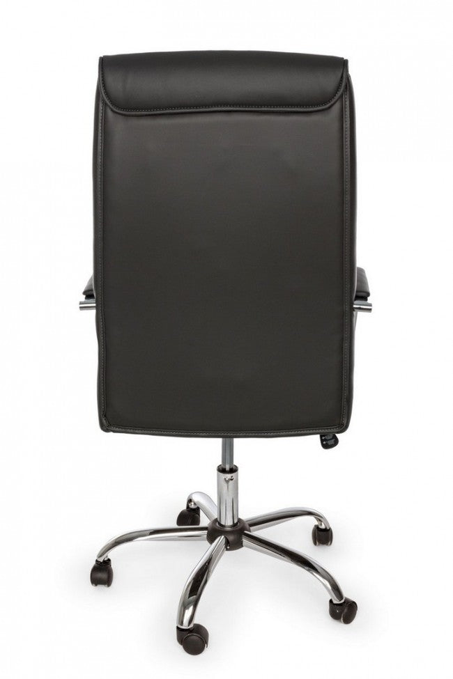 Fauteuil de bureau Queensland avec accoudoirs en éco-cuir gris foncé