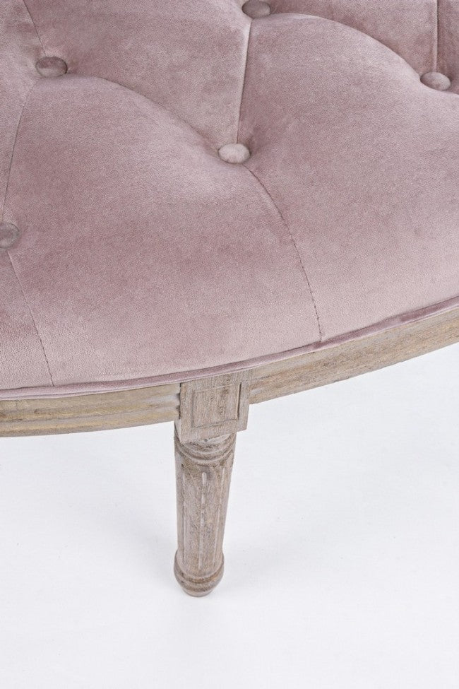 Banc classique Tilde Woodrose en velours 125x42x48h cm