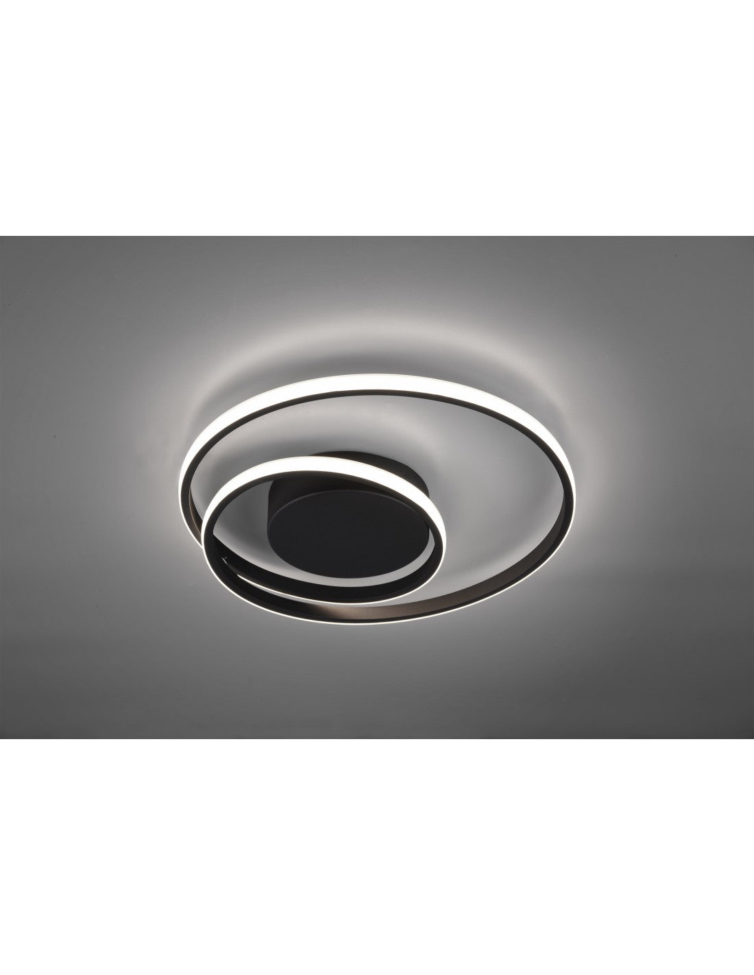 Plafonnier LED Zibal Spiral Noir 22w Dimmable Ø39 cm Trio Lighting