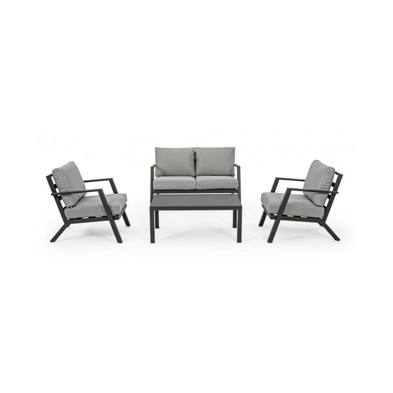 Ensemble de salon de jardin anthracite 4 pièces YK13