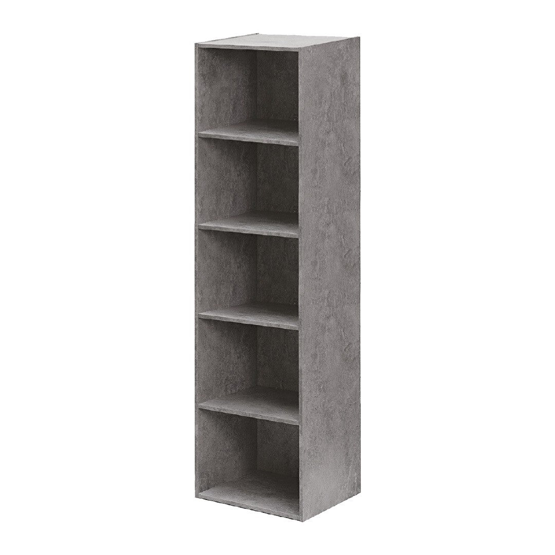 Bibliothèque en bois 5 étagères Etagère Cemento 40x29xH. 172 cm 