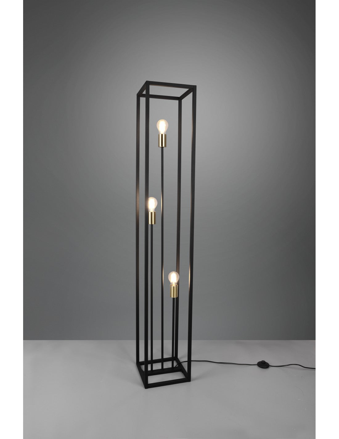 Lampadaire de Salon 3 Lumières Structure Métal Noir Vito Trio Lighting