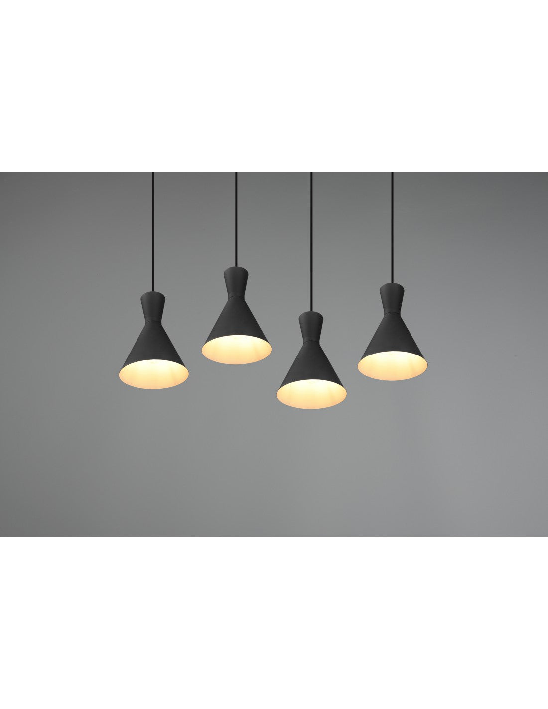 Suspension Linéaire Enzo 4xE27 Noir Mat Trio Lighting