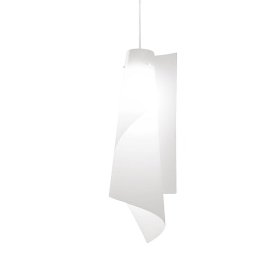 Suspension blanche en métal chromé Cm. 27x68h