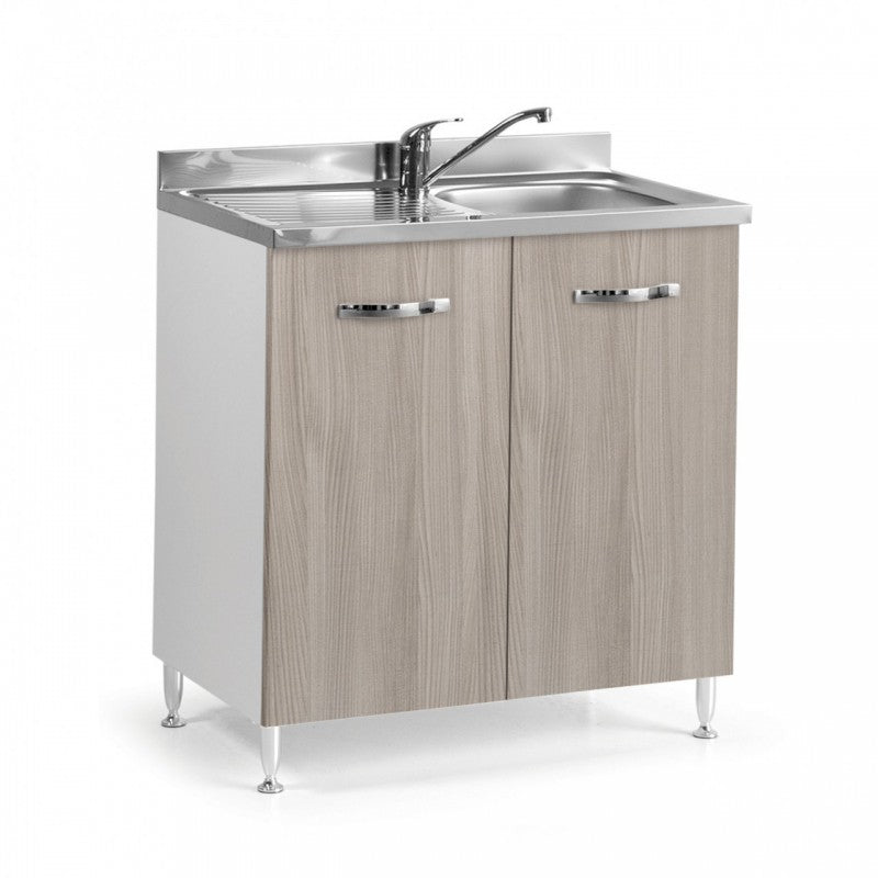Sous évier pour cuisine orme 2 portes 80x50xH 85 cm
