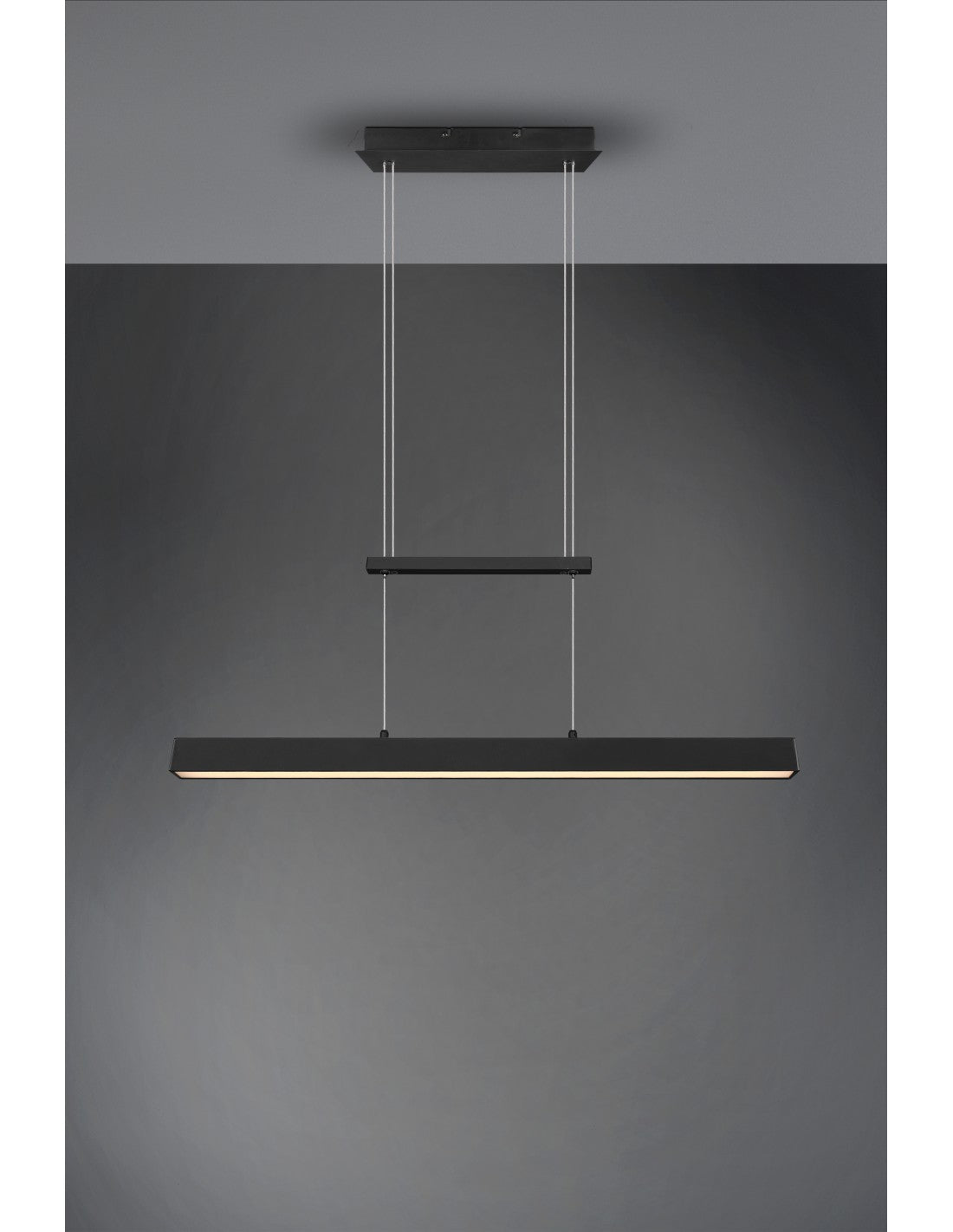 Paros Suspension Double Lumière Dimmable Noir L90 cm Trio Lighting