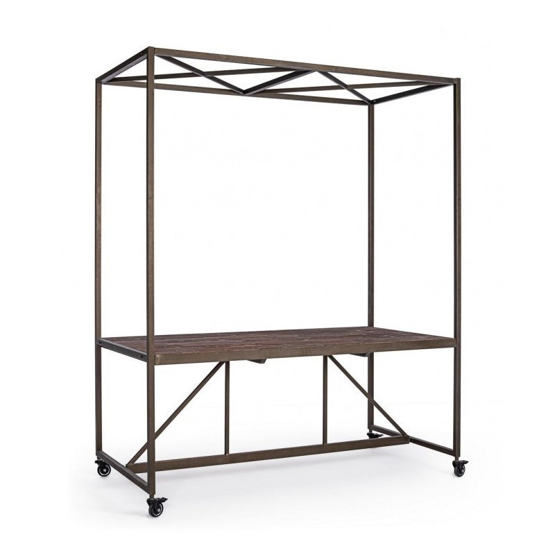 Table de présentation industrielle avec toit 180x220h cm