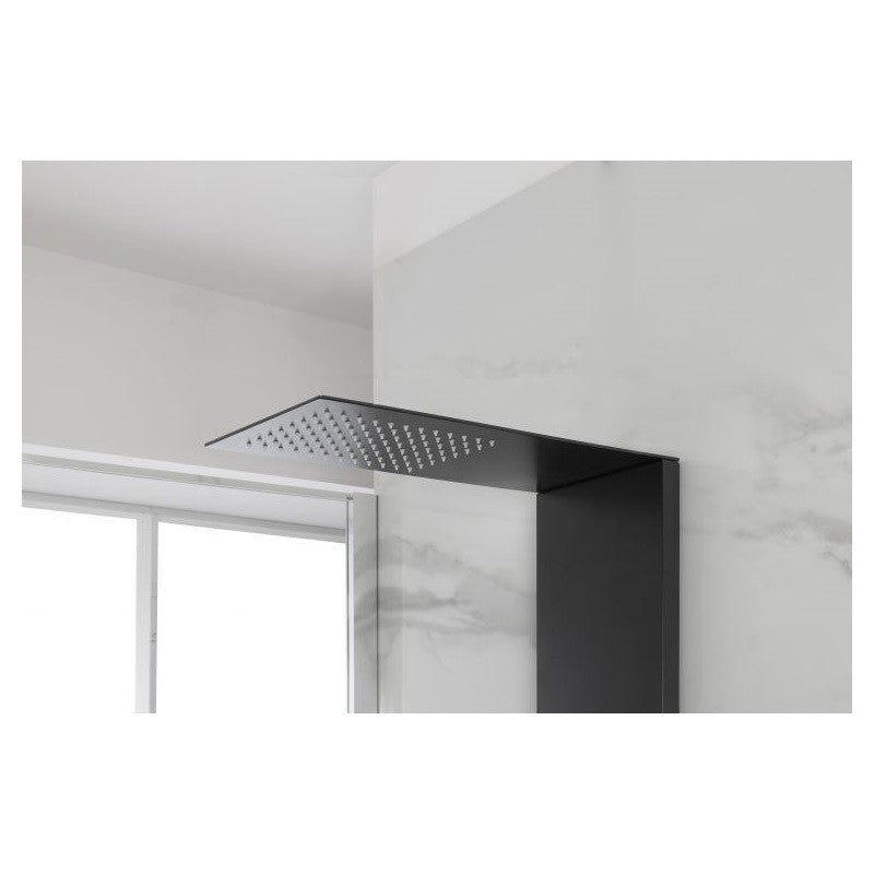 Colonne de douche murale en inox noir 140x20 cm