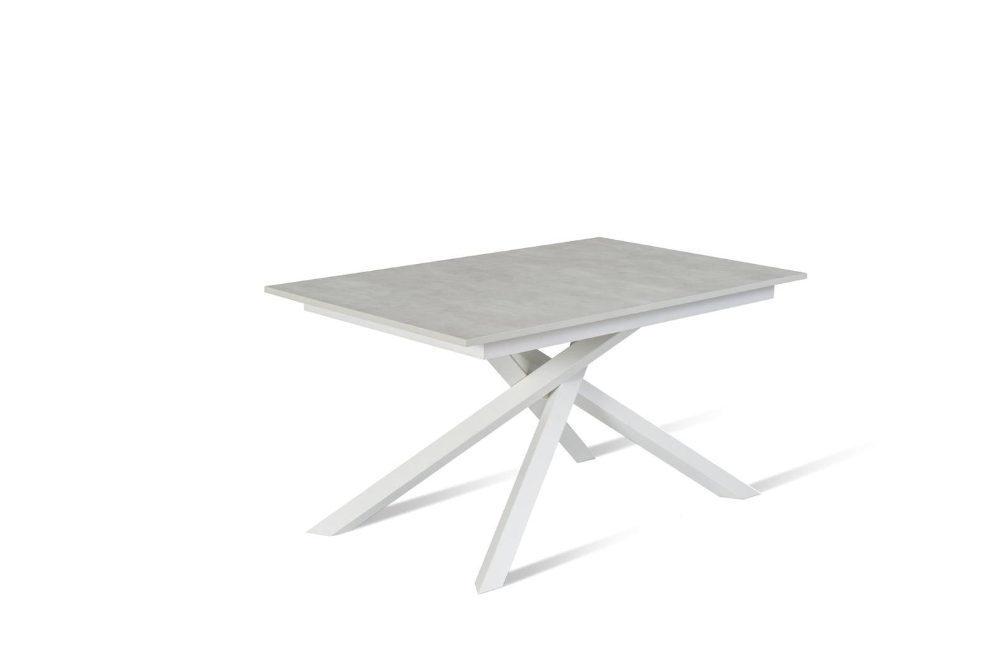 Table extensible en béton blanc-blanc 90 cm x 140-190 cm H. 76 cm