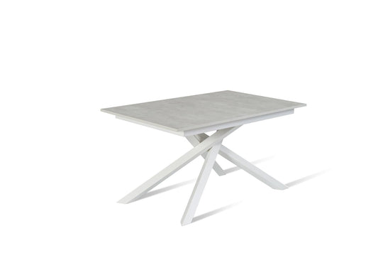 Table extensible en béton blanc-blanc 90 cm x 140-190 cm H. 76 cm