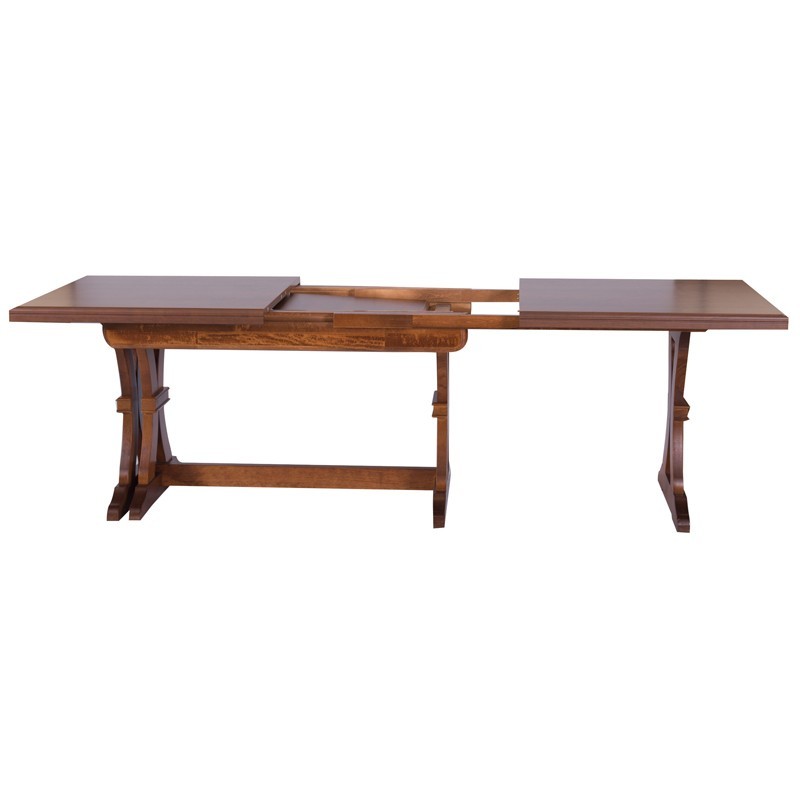 Tavolo in legno massello rettangolare allungabile colore noce 85x180-360xh79 cm EFFEZ