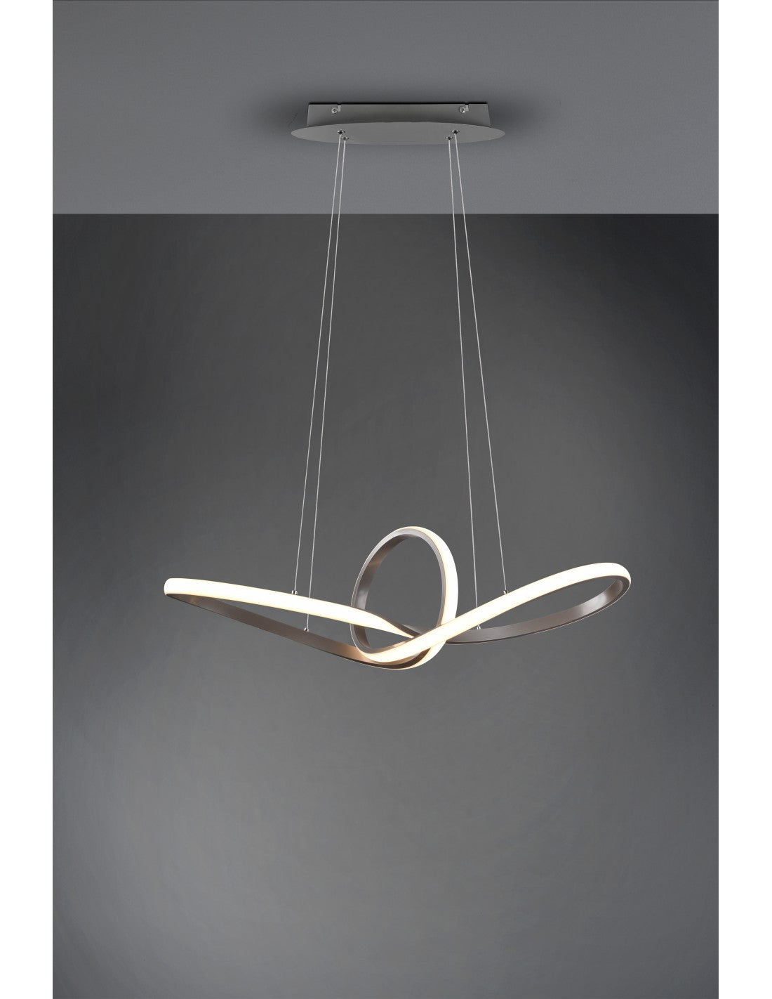 Sansa Suspension Led 28w Dimmable Nickel L80 cm Trio Lighting