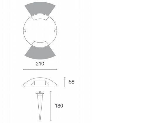 Lampe de balisage 2W LED 4000K ligne supérieure graphite