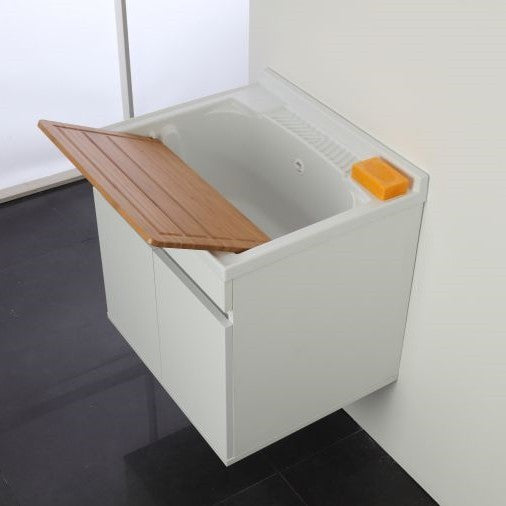 Évier suspendu à deux portes Blanc 60x50x h61 cm