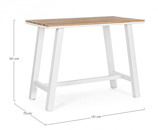 Table de bar Skipper 131x73 blanc Yk11