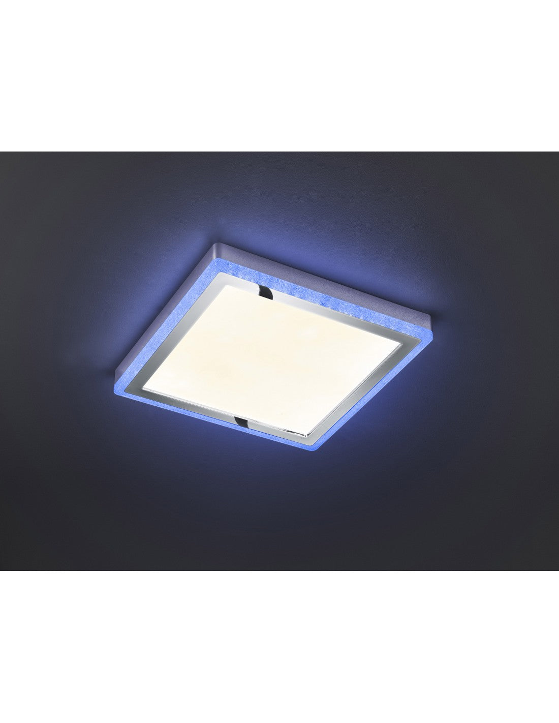 Plafonnier Slide Carré Double LED RGBW Dimmable Blanc 40x40 cm Trio Lighting