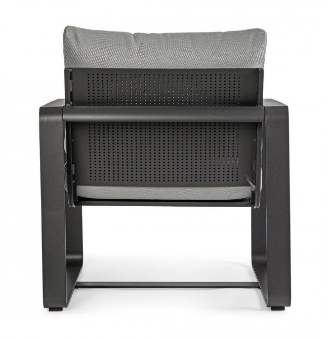 Fauteuil de jardin en aluminium anthracite MERRIGAN YK13 74x78x h84 cm