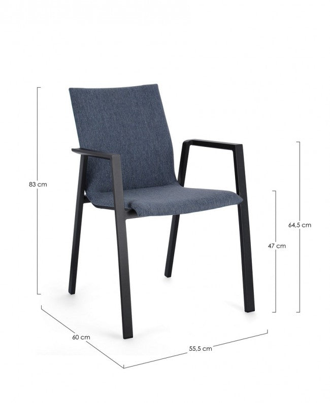 4x Chaise C-Br Odeon Antr-Denim Jx55