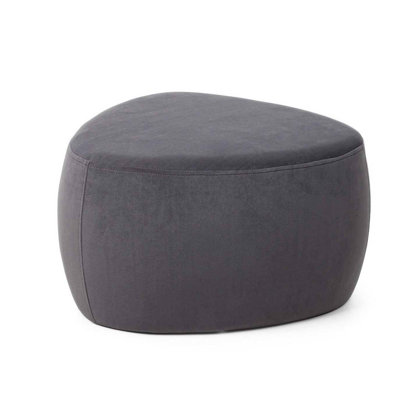Pouf Stone effet velours gris foncé