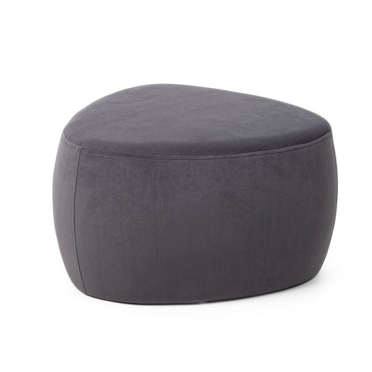 Pouf Stone effet velours gris foncé