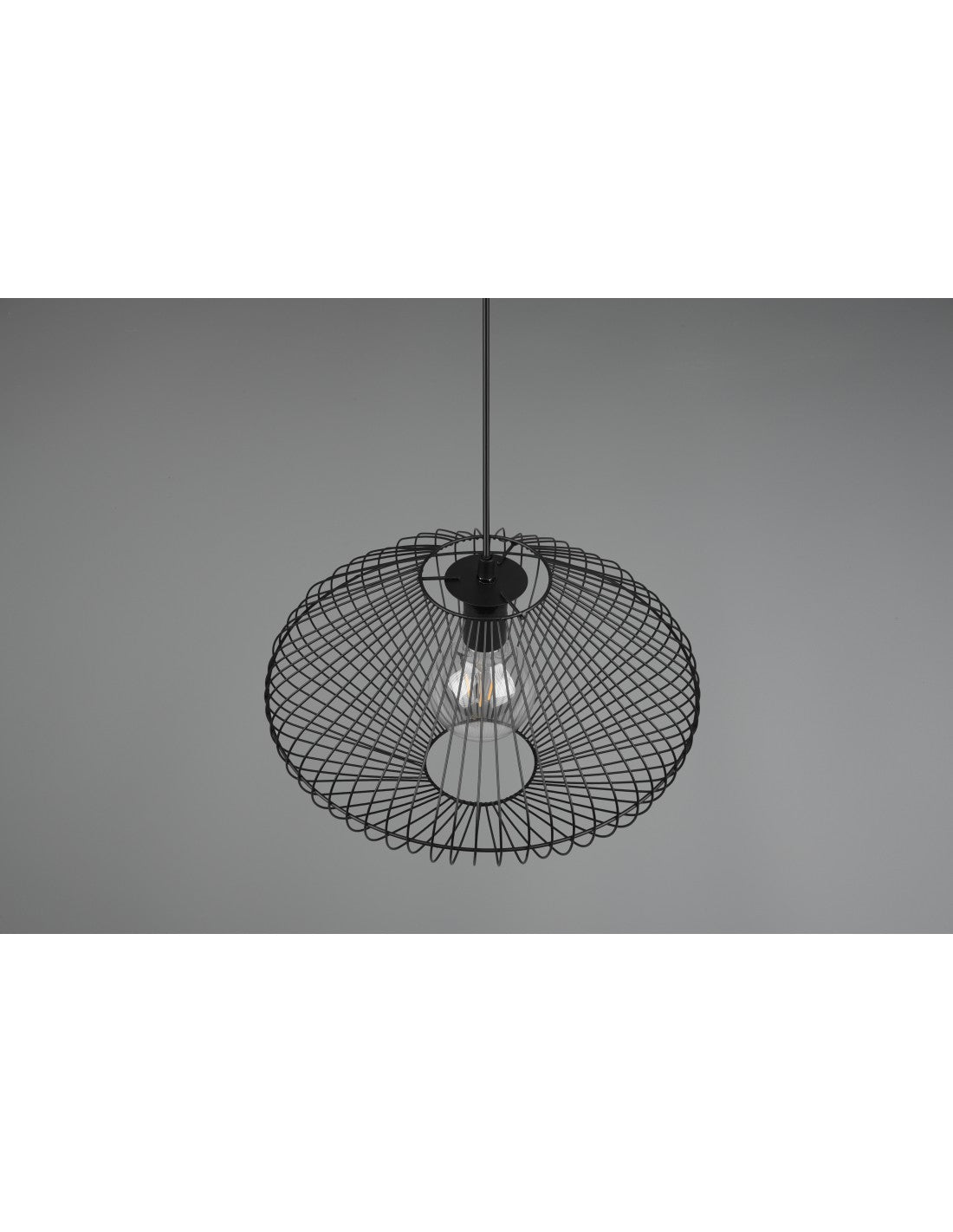 Cobain Trio Lighting Lustre à suspension en forme de cage en métal noir