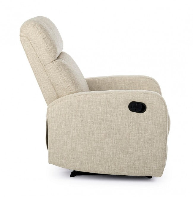Fauteuil inclinable manuellement en tissu Iris beige