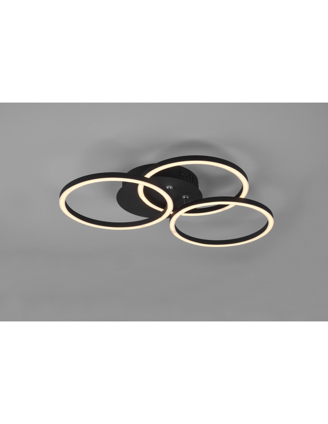 Plafonnier 3 Cercles Ajustables LED Dimmer Circle Noir Trio Lighting