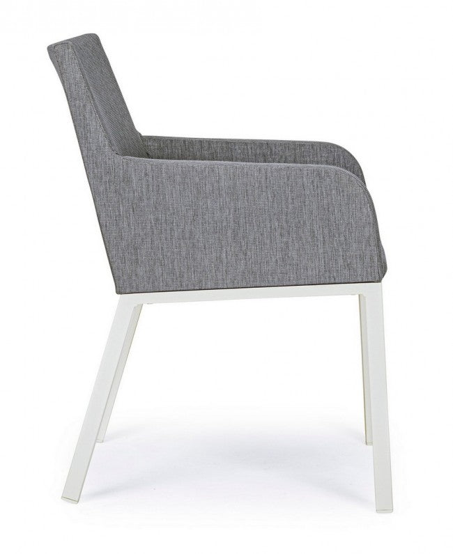 Chaise en aluminium peint par poudrage gris 55x62x82h cm