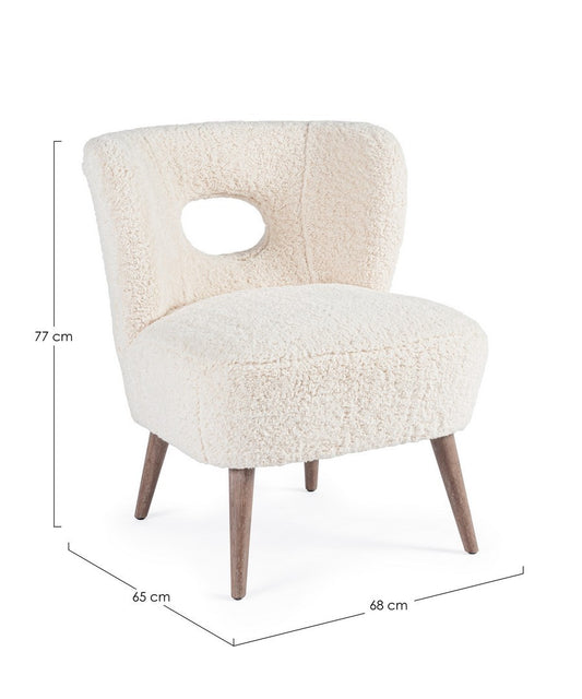 Fauteuil vintage Cortina en bois et tissu