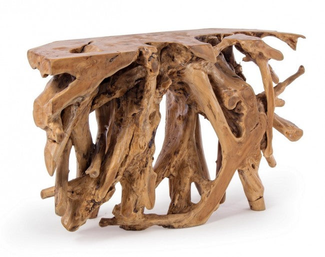 Console en bois de racine de teck 120 x 40 x 77 h cm