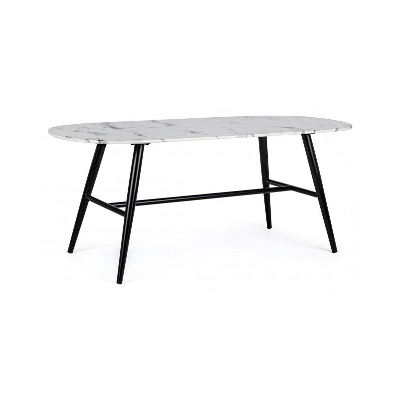 Table ovale en marbre effet marbre 110x50x45h cm