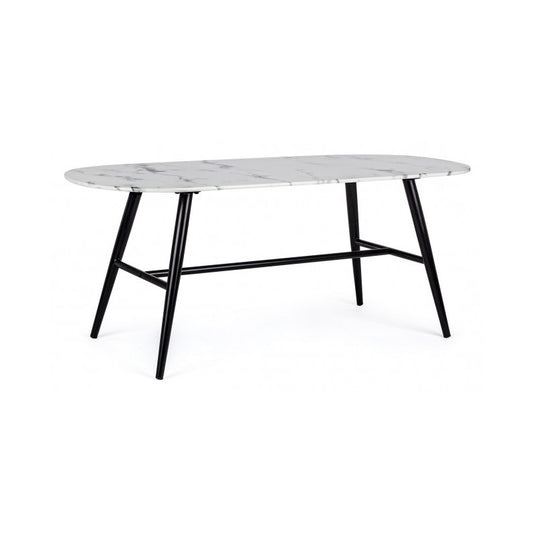 Table ovale en marbre effet marbre 110x50x45h cm