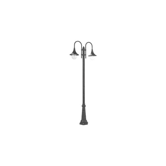 Lampadaire 2 lumières avec structure en aluminium moulé sous pression noir et h.230 cm