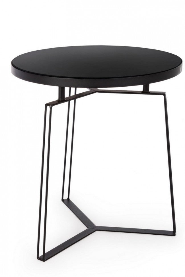 Table basse en métal noir style design 50 cm