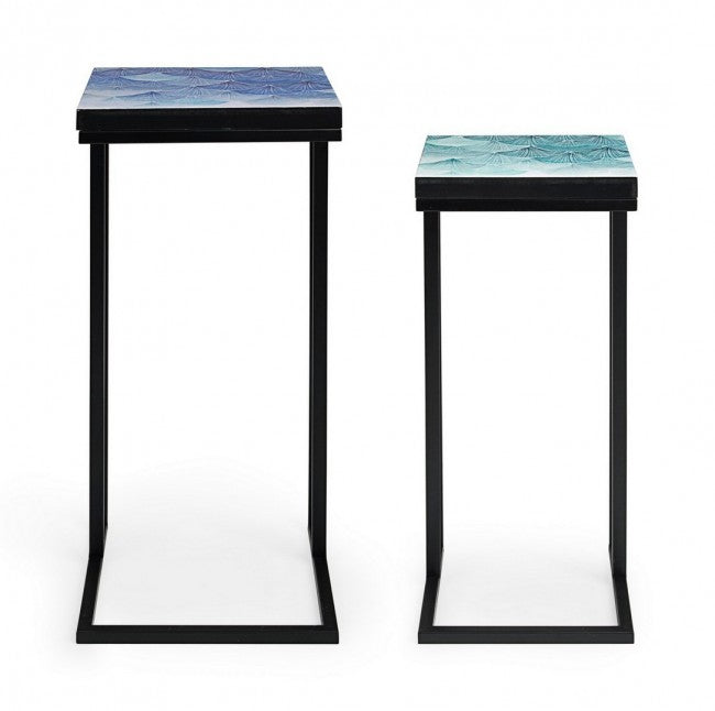 Ensemble de tables basses de mobilier industriel moderne 2 pièces