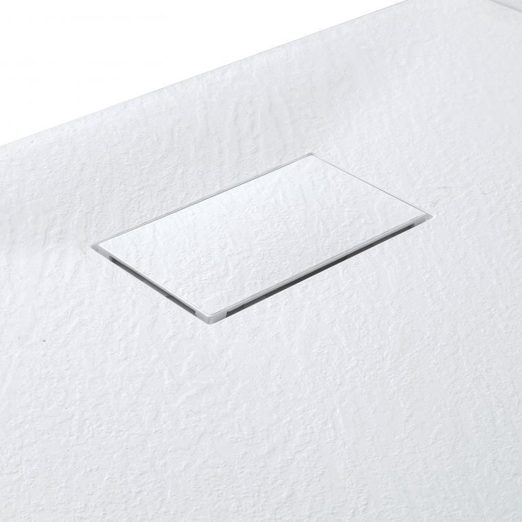 Receveur de douche effet pierre blanche 70x100x h2,8 cm