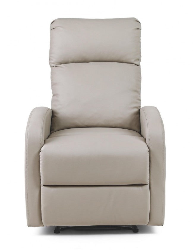 Fauteuil à inclinaison manuelle en simili cuir gris tourterelle Iris