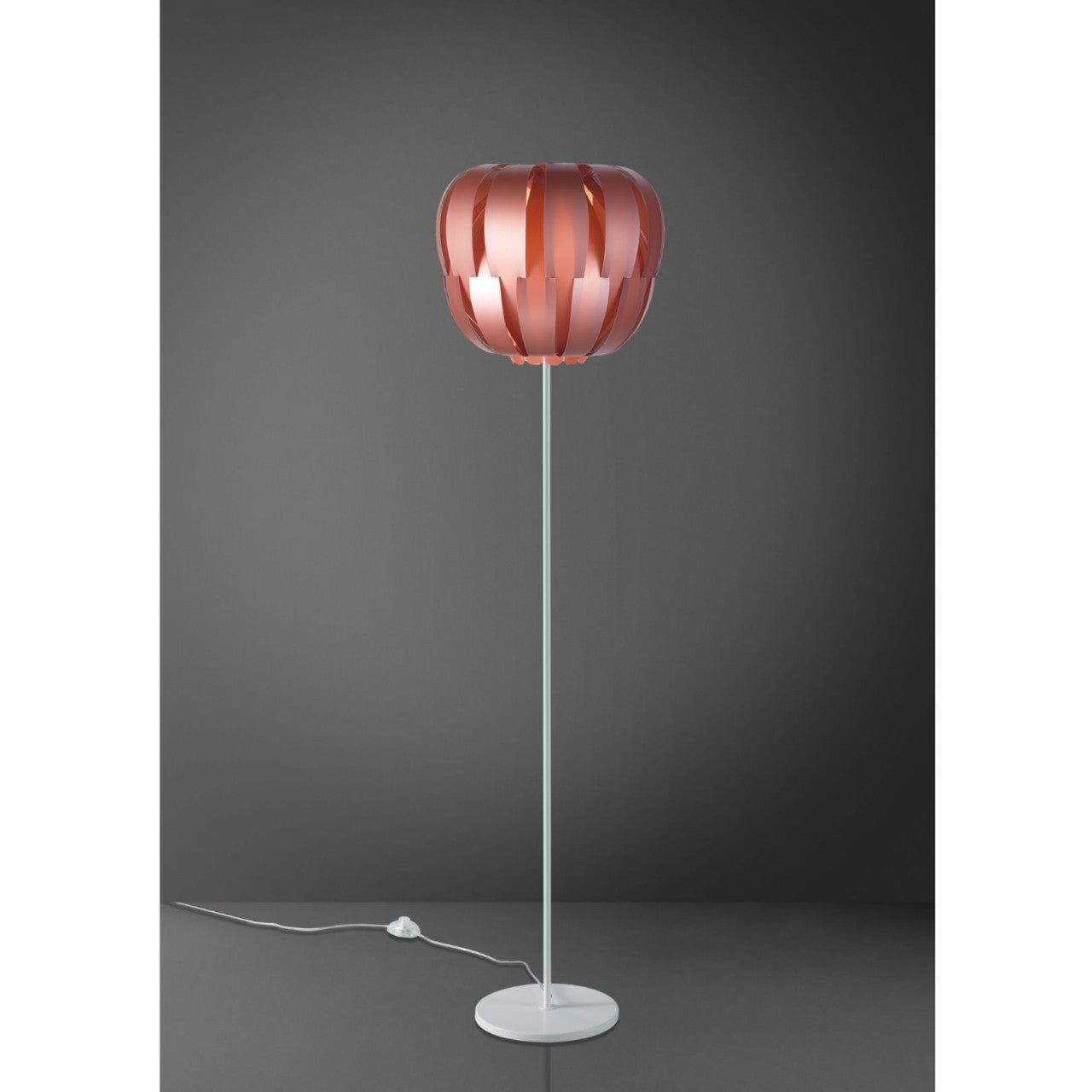 Lampadaire avec base et tige en métal rose en métal Cm. 42x172h
