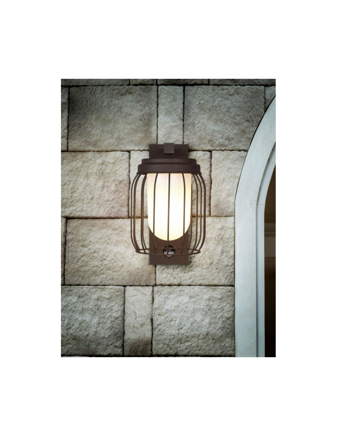 Rust Cage Applique 1xE27 Tuela IP44 Détecteur de Mouvement Trio Éclairage